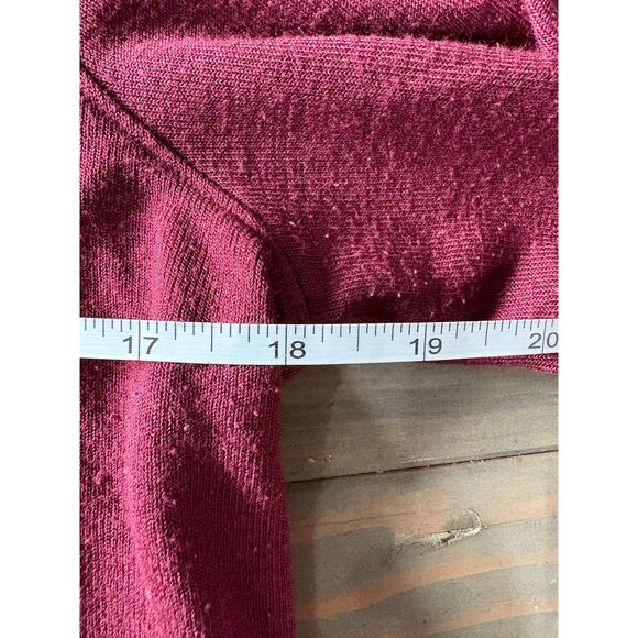 Gap maroon red wine puffed sleeves pullover long sleeve sweater women's size Med - Picture 10 of 10
